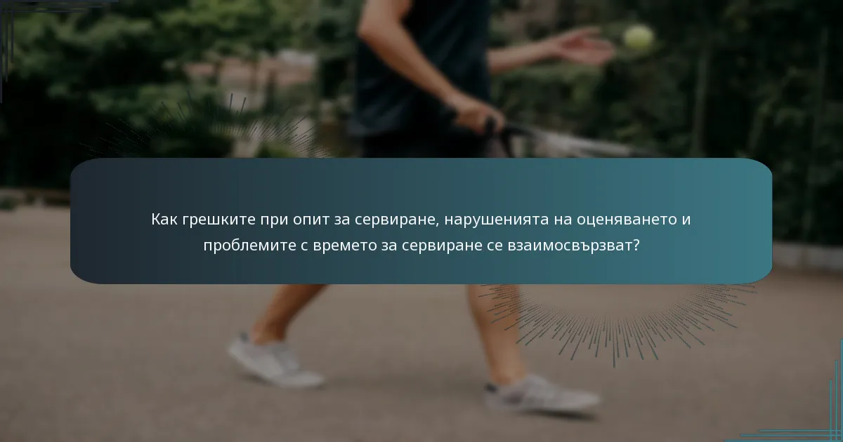 Как грешките при опит за сервиране, нарушенията на оценяването и проблемите с времето за сервиране се взаимосвързват?