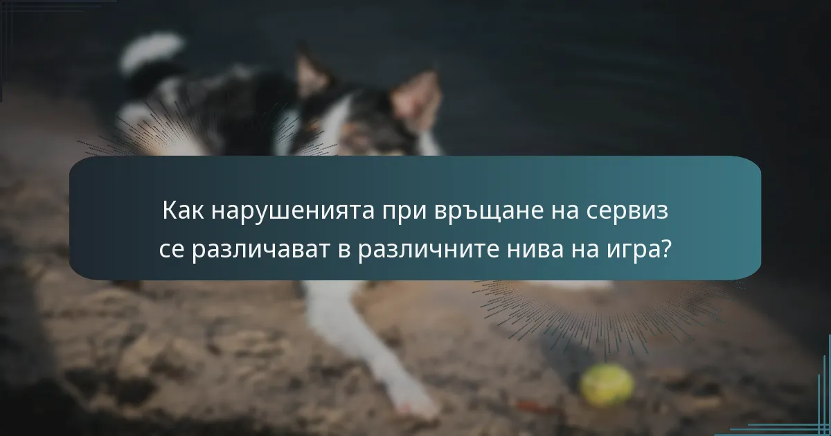 Как нарушенията при връщане на сервиз се различават в различните нива на игра?