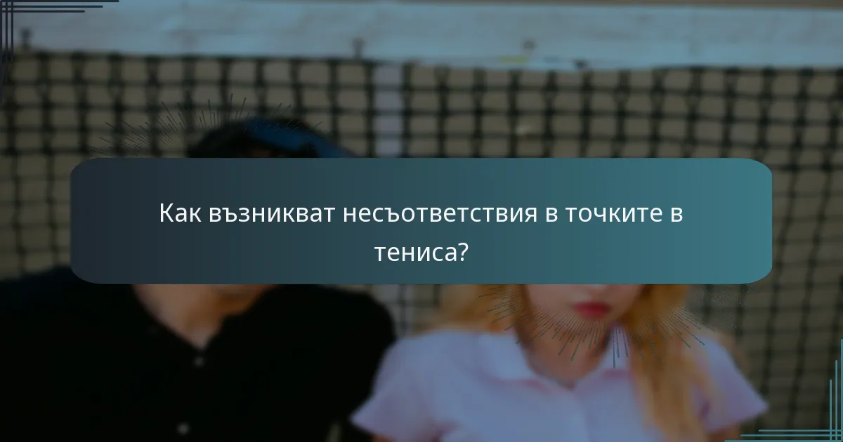 Как възникват несъответствия в точките в тениса?