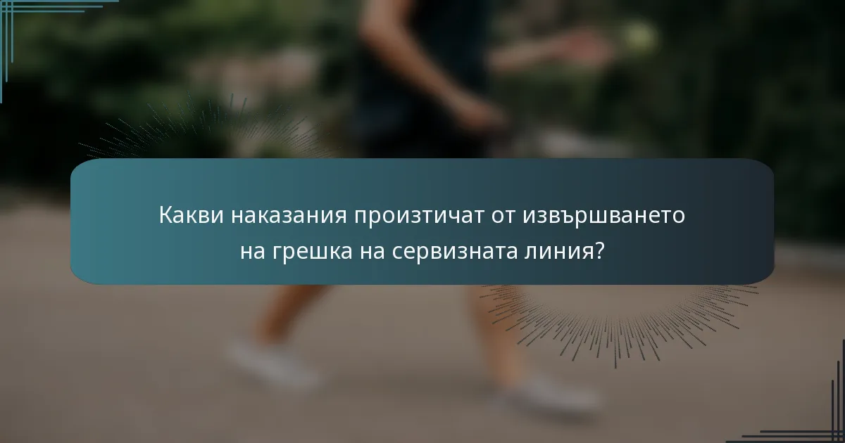 Какви наказания произтичат от извършването на грешка на сервизната линия?