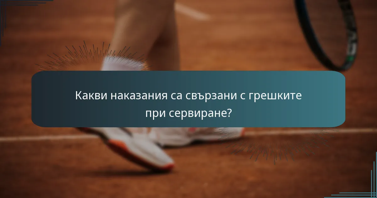 Какви наказания са свързани с грешките при сервиране?
