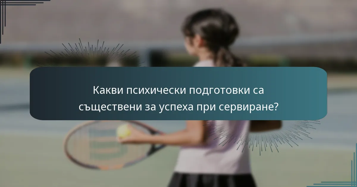 Какви психически подготовки са съществени за успеха при сервиране?