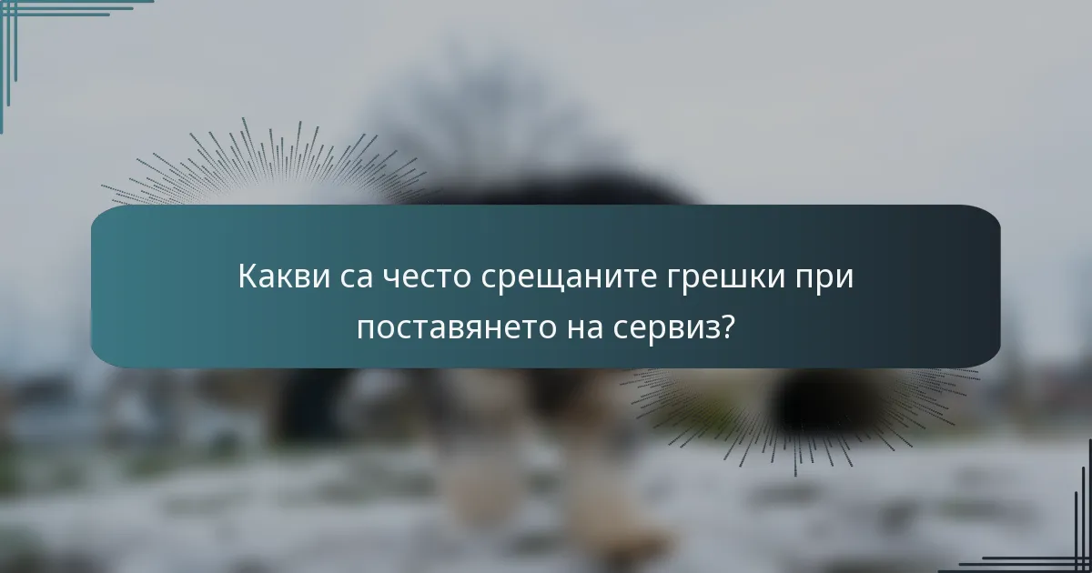 Какви са често срещаните грешки при поставянето на сервиз?