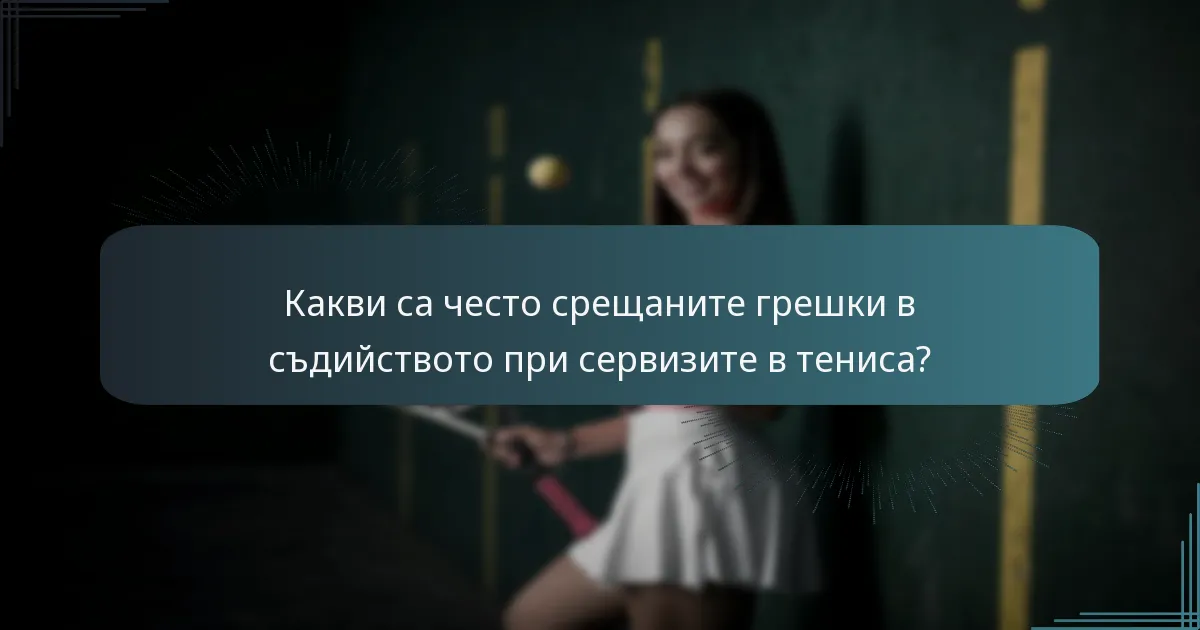 Какви са често срещаните грешки в съдийството при сервизите в тениса?