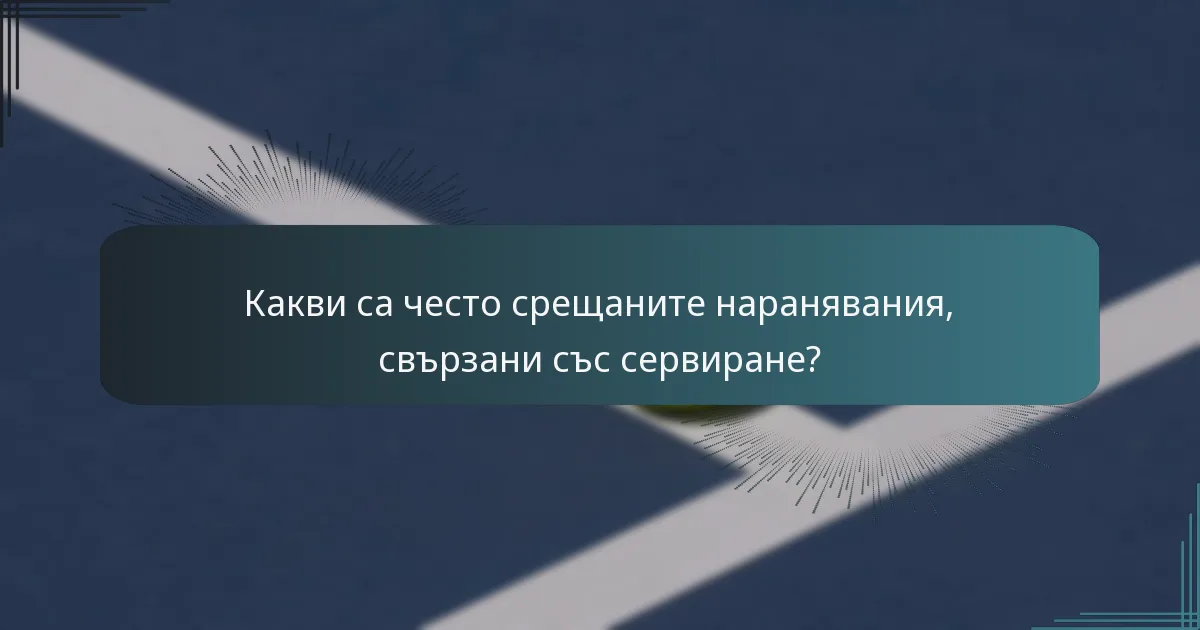 Какви са често срещаните наранявания, свързани със сервиране?