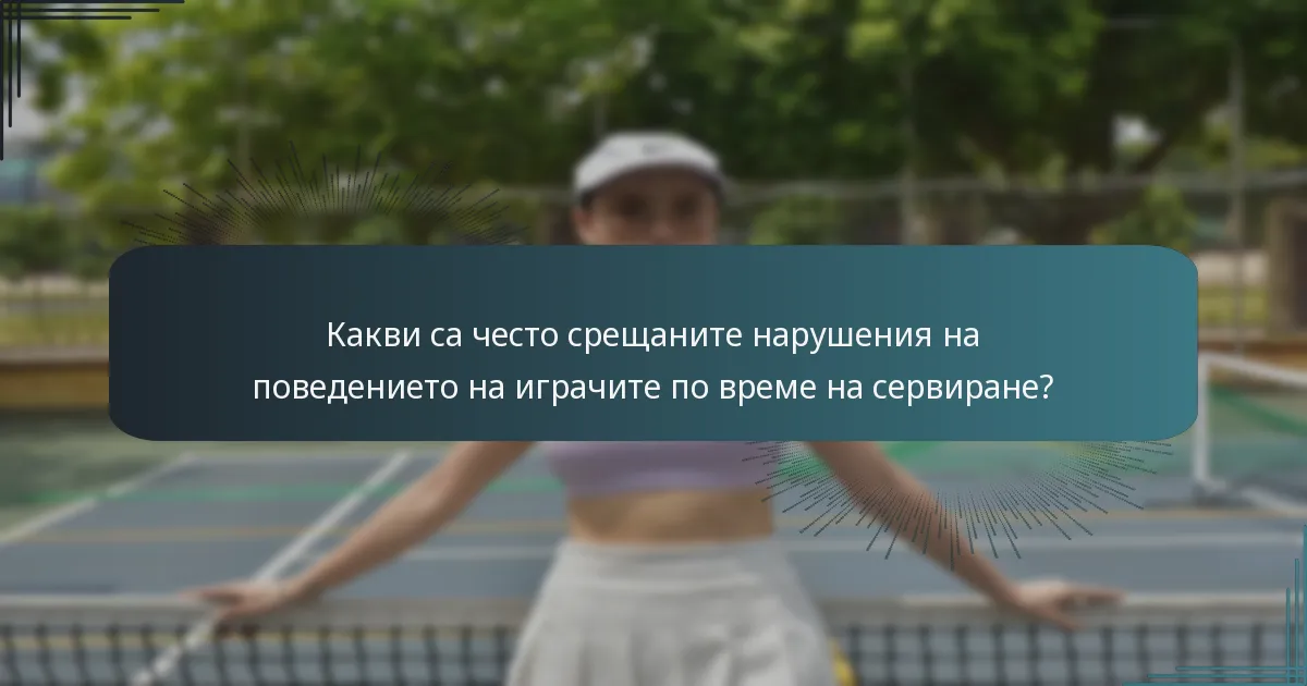 Какви са често срещаните нарушения на поведението на играчите по време на сервиране?