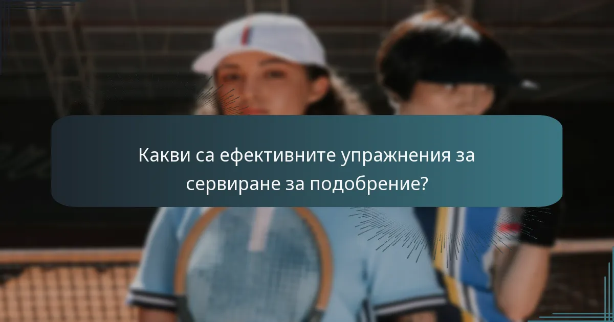 Какви са ефективните упражнения за сервиране за подобрение?