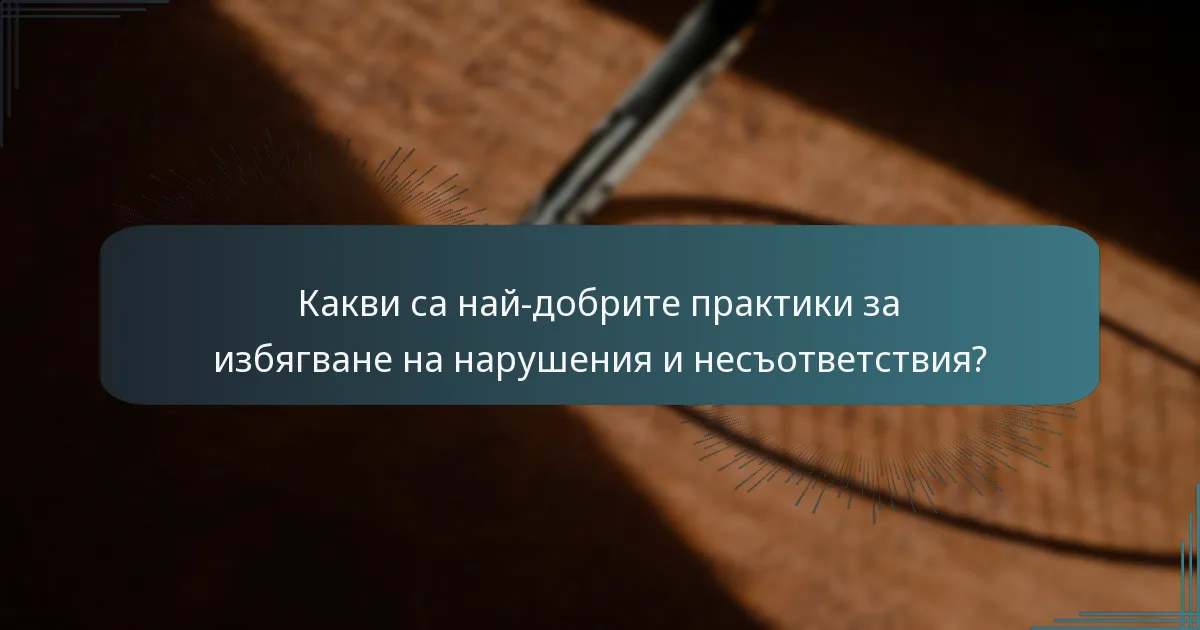 Какви са най-добрите практики за избягване на нарушения и несъответствия?