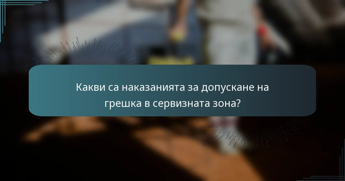Какви са наказанията за допускане на грешка в сервизната зона?