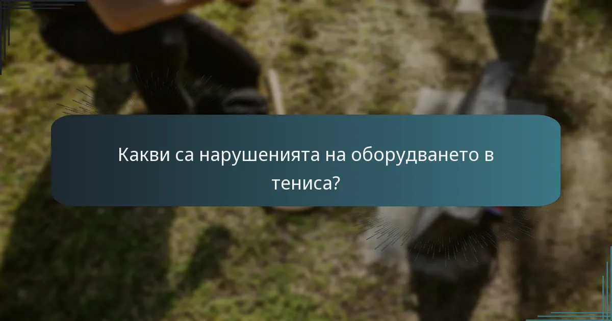Какви са нарушенията на оборудването в тениса?