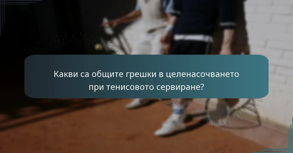 Какви са общите грешки в целенасочването при тенисовото сервиране?
