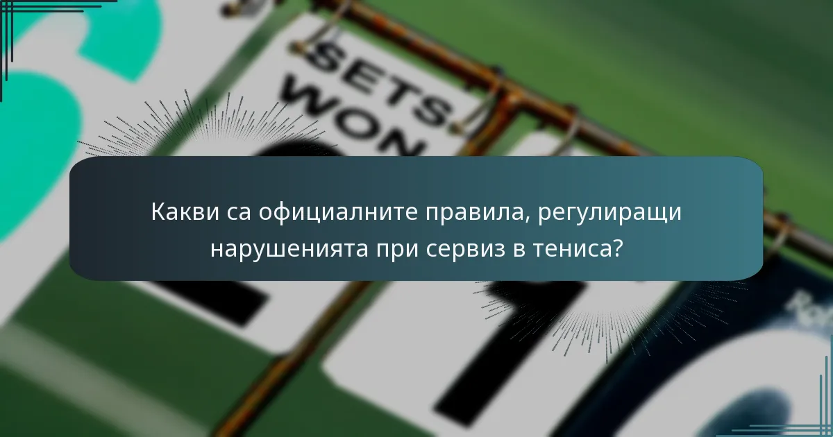 Какви са официалните правила, регулиращи нарушенията при сервиз в тениса?