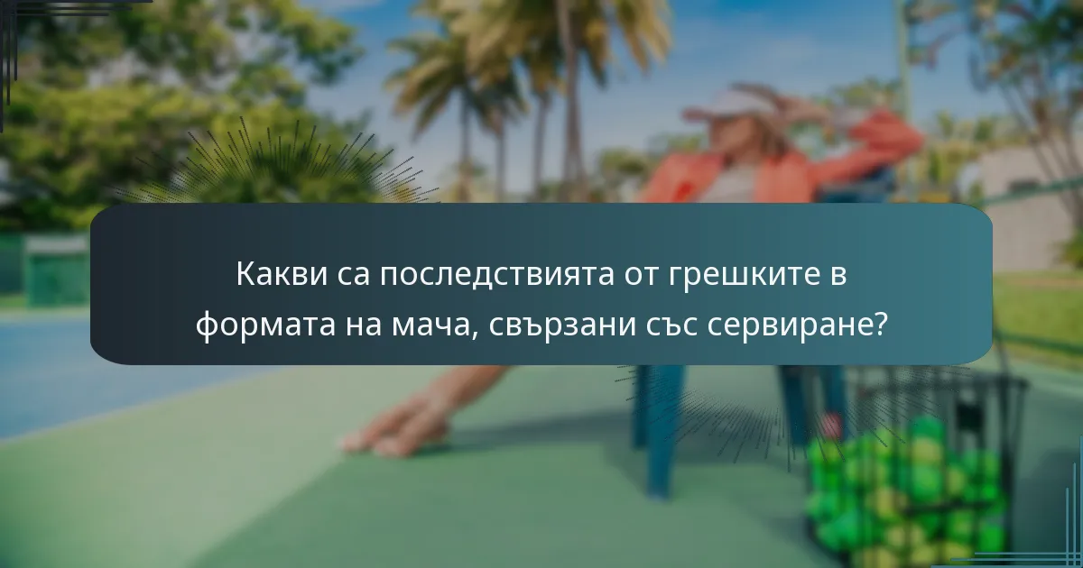 Какви са последствията от грешките в формата на мача, свързани със сервиране?