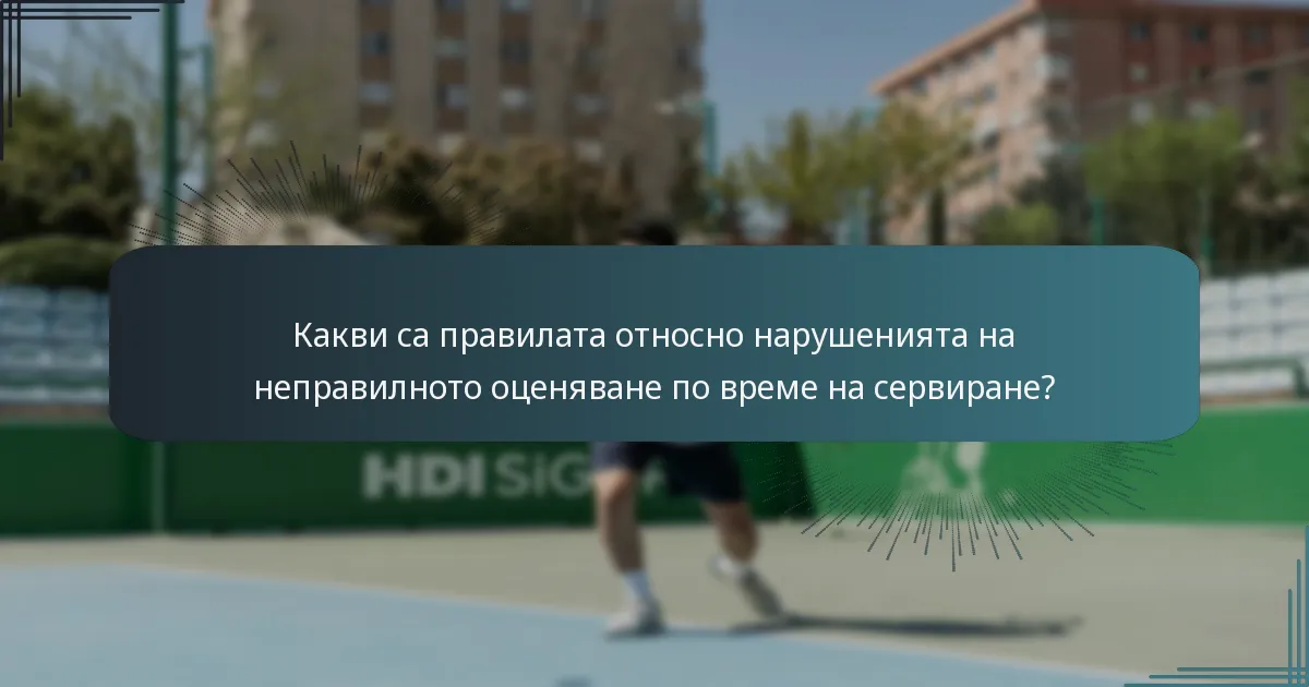Какви са правилата относно нарушенията на неправилното оценяване по време на сервиране?