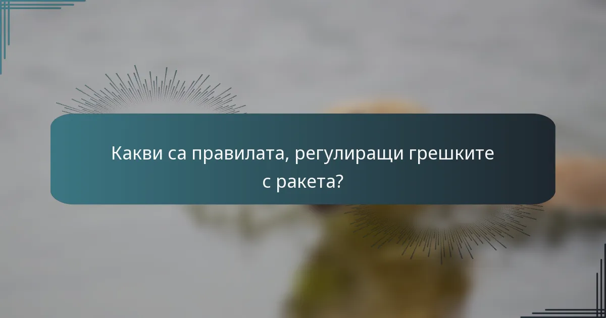 Какви са правилата, регулиращи грешките с ракета?