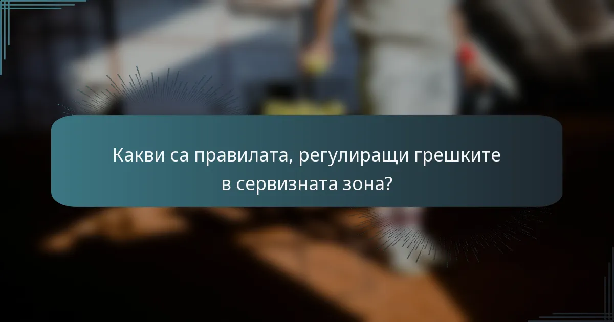 Какви са правилата, регулиращи грешките в сервизната зона?