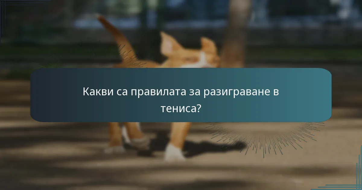 Какви са правилата за разиграване в тениса?