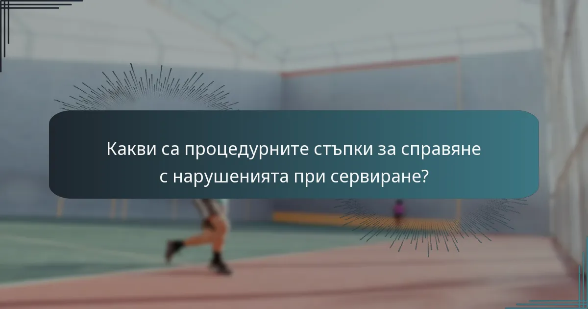 Какви са процедурните стъпки за справяне с нарушенията при сервиране?
