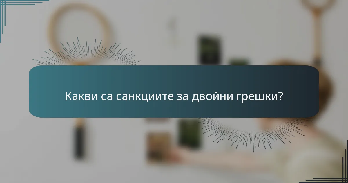 Какви са санкциите за двойни грешки?
