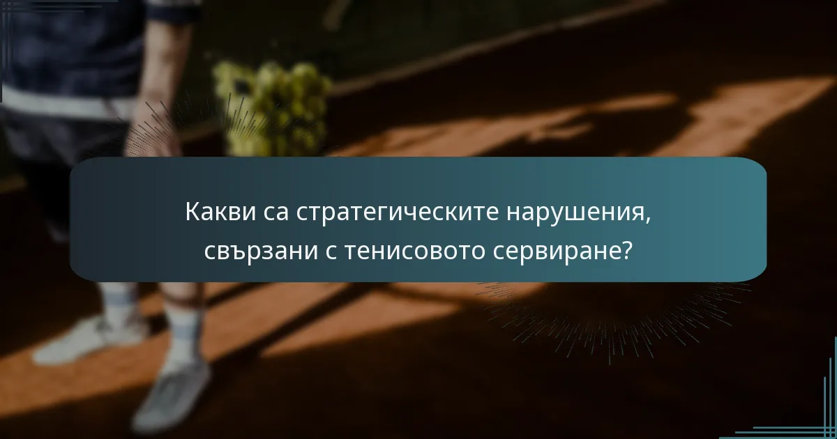 Какви са стратегическите нарушения, свързани с тенисовото сервиране?