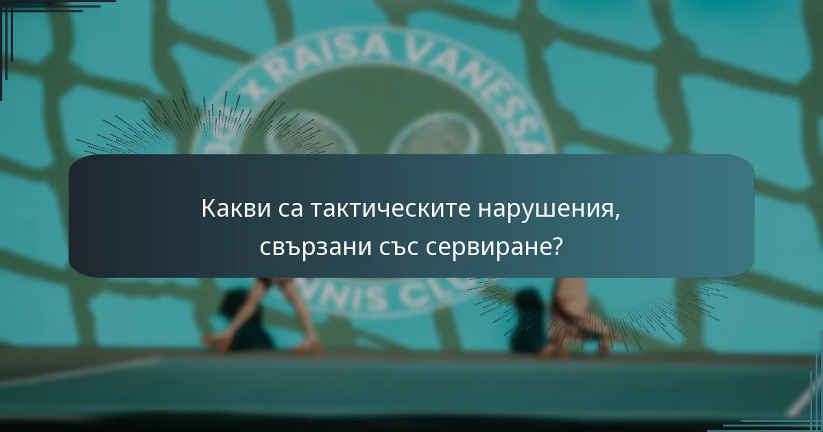 Какви са тактическите нарушения, свързани със сервиране?