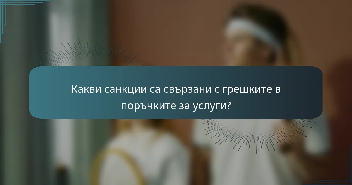Какви санкции са свързани с грешките в поръчките за услуги?