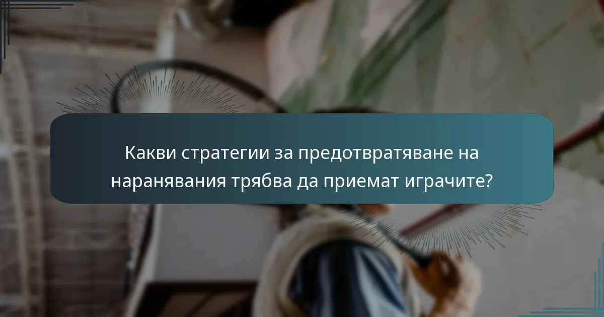 Какви стратегии за предотвратяване на наранявания трябва да приемат играчите?
