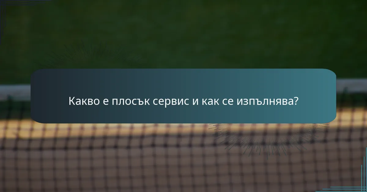 Какво е плосък сервис и как се изпълнява?