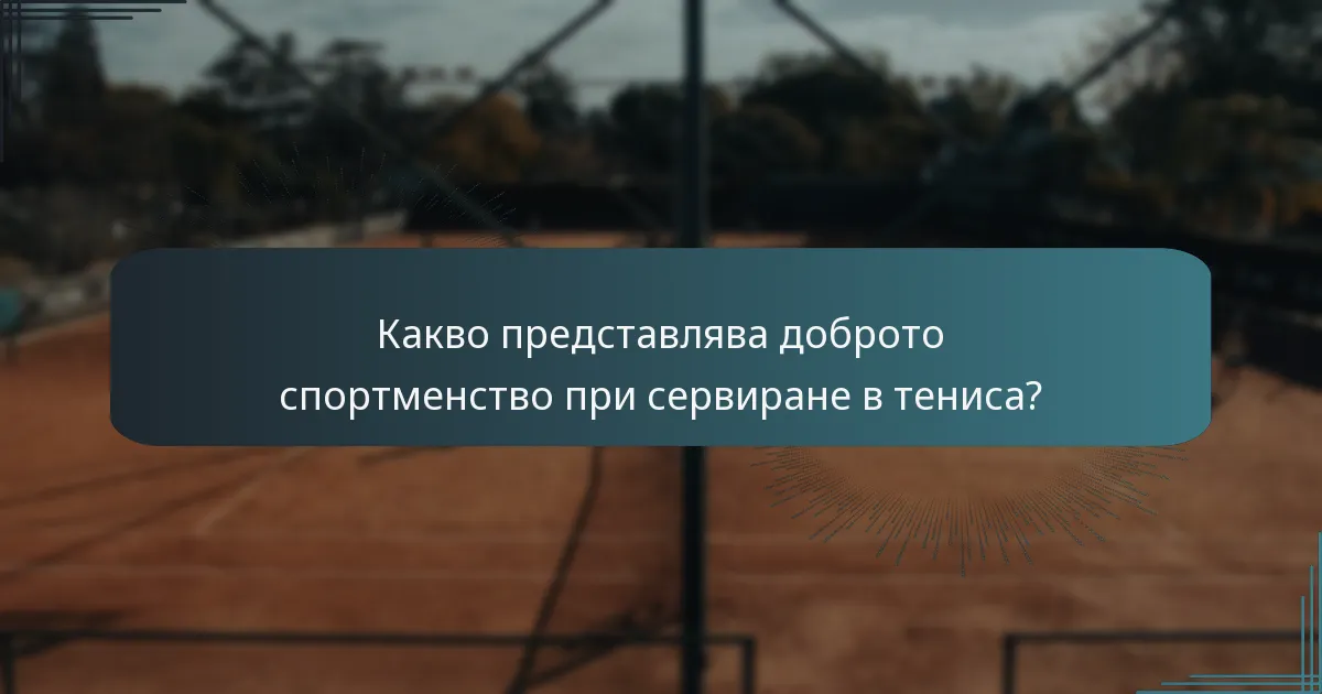 Какво представлява доброто спортменство при сервиране в тениса?