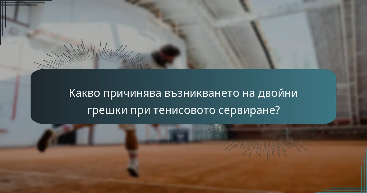 Какво причинява възникването на двойни грешки при тенисовото сервиране?