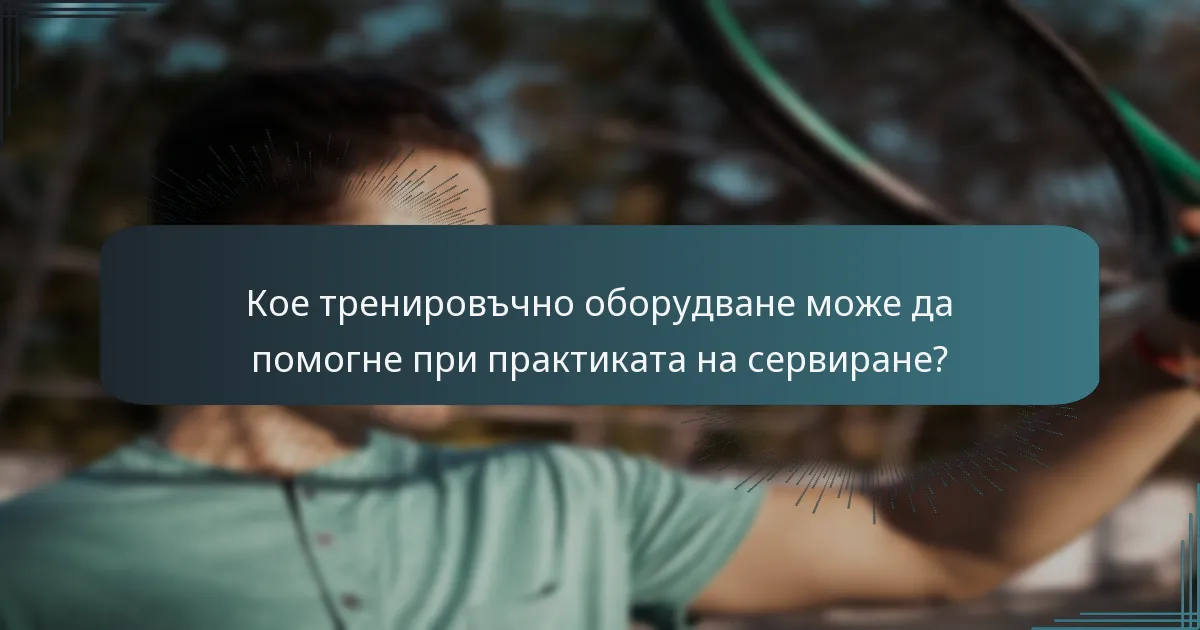 Кое тренировъчно оборудване може да помогне при практиката на сервиране?