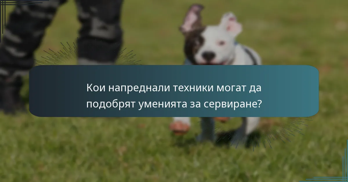 Кои напреднали техники могат да подобрят уменията за сервиране?