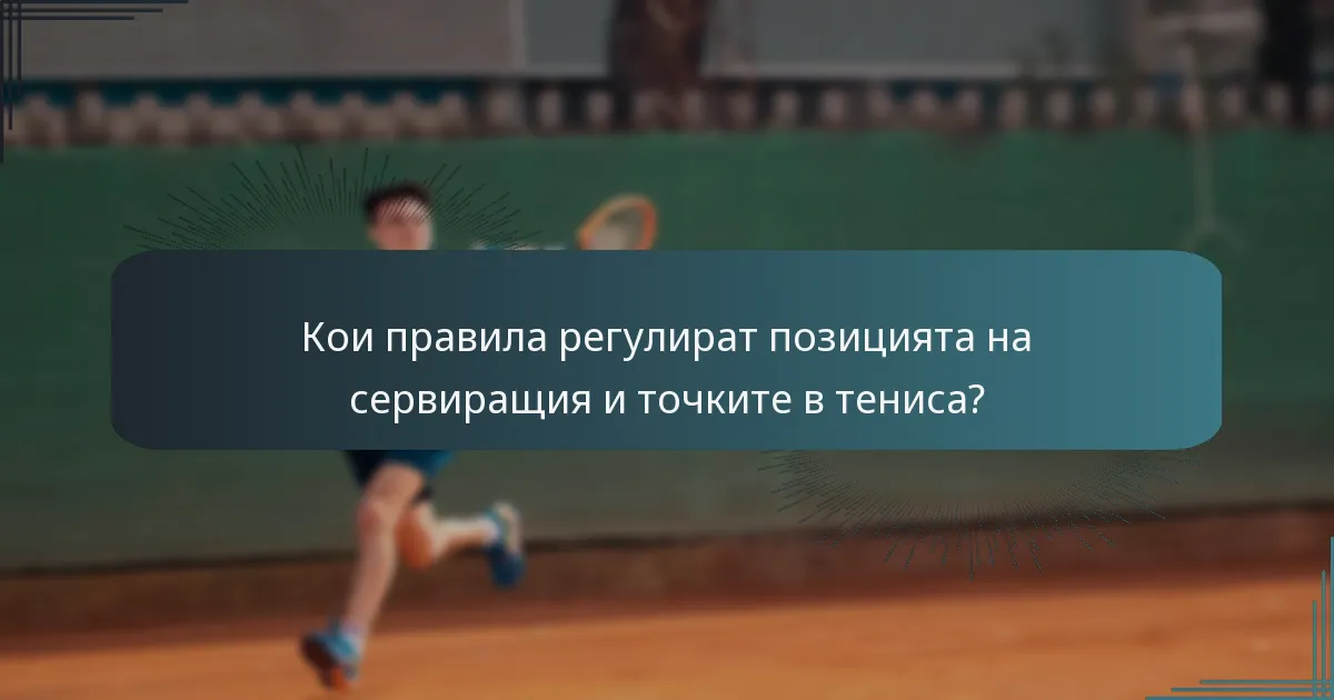 Кои правила регулират позицията на сервиращия и точките в тениса?